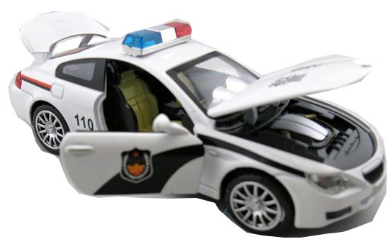 1:32 Scale White Chinese Style Police Diecast BMW M6 Car Toy