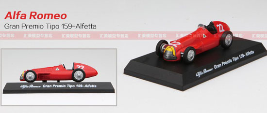 1:64 Scale Red KyoSho Alfa Romeo Gran Premio Tipo 159-Alfetta