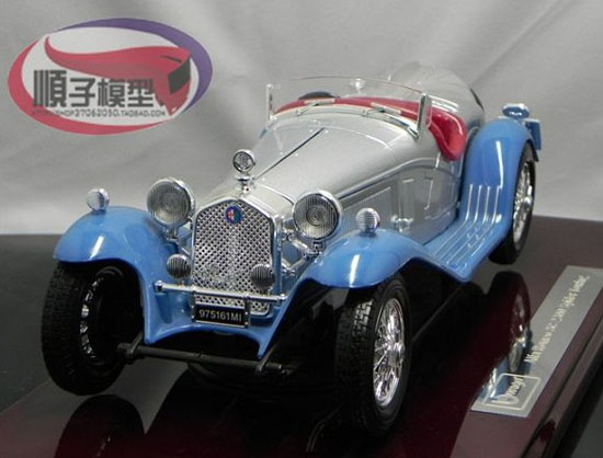 1:18 Scale Blue-Silver Diecast Alfa Romeo 8C 2300 1932 Model