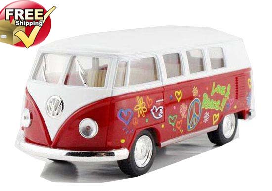 Kids 1:36 Red / Yellow / Green / Purple Diecast VW Bus Toy
