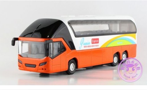 Kids Yellow / White / Red / Orange Luxury Tour Bus Toy
