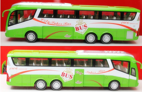 Kids 1:50 Scale Blue / Green Luxury Tour Bus Toy