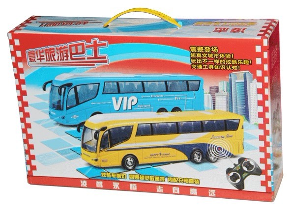 Kids Blue / Yellow Full Functions R/C Tour Bus Toy