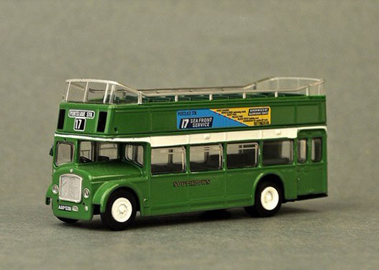 Bright Green 1:76 Scale Cabrio Design Double-Decker Bus Model