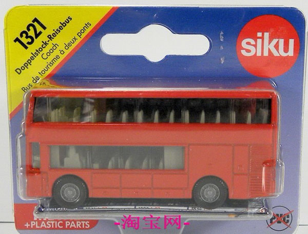 Mini Scale Kids Red SIKU Doppelstock-Reise Bus Toy