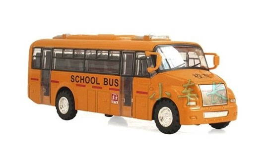 Pull-Back Function Kids Die-cast Yellow Chinese School Bus Toy