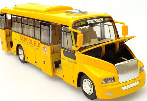 1:50 Scale Yellow Chinese Big Nose Die-cast School Bus Toy