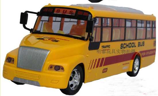 Kids Bright Yellow Large Scale R/C School Bus Toy