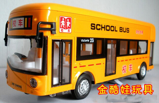 Pull-Back Function Kids Yellow 1:32 Scale Diecast School Bus Toy
