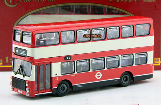 1:76 Scale Red Die-Cast London Double Decker Bus Model