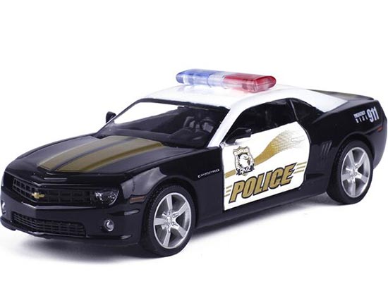 Kids 1:36 Scale Black Police Theme Diecast Chevrolet Camaro Toy