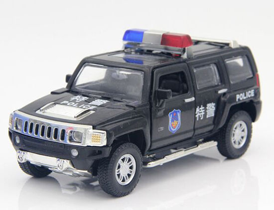 1:32 Scale Kids White /Black Police Theme Diecast Hummer H3 Toy