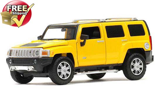 1:24 Scale Red / Yellow Kids Diecast Hummer H3 Toy