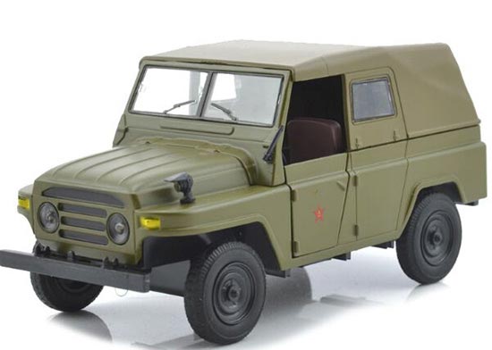 Kids 1:32 Scale Army Green Diecast Military Jeep Toy