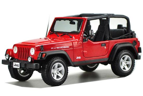 Red /Blue 1:18 Scale Maisto Diecast Jeep Wrangler Rubicon Model