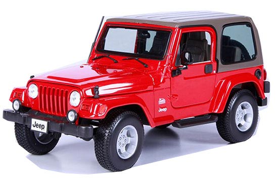 1:18 Scale Black / White / Red Maisto Jeep Wrangler Sahara Model
