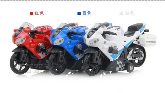 Pull-Back Function Kids Red / Blue /White Diecast Motorcycle Toy