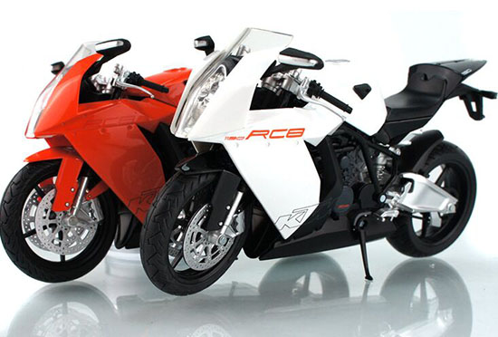 1:12 Scale Kids Red / White / Orange KTM RC8 Motorcycle Toy
