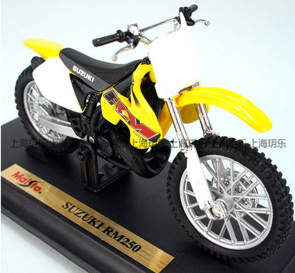 Kids 1:18 Scale Yellow SUZUKI RM250 Motorcycle Toy