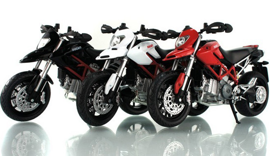 1:12 Scale Red / Black / White Ducati Hypermotard Motorcycle Toy