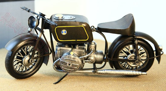 Black Large Scale Tinplate BMW Motorcycle Model