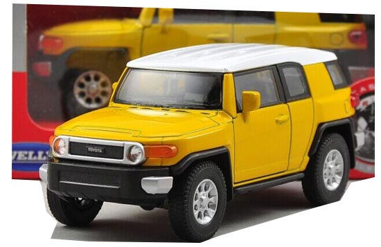 Kids 1:36 Scale Yellow /Blue Welly Diecast Toyota FJ CRUISER Toy