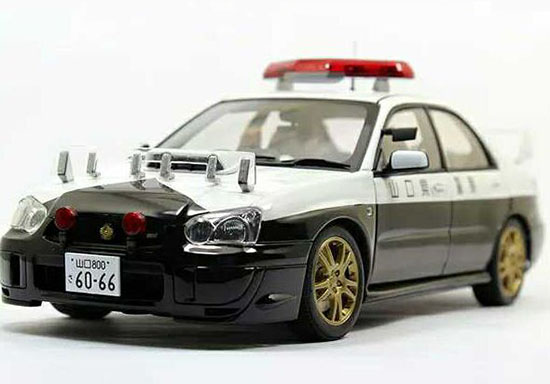 White-Black 1:18 Police AUTOart Diecast SUBARU Impreza Model