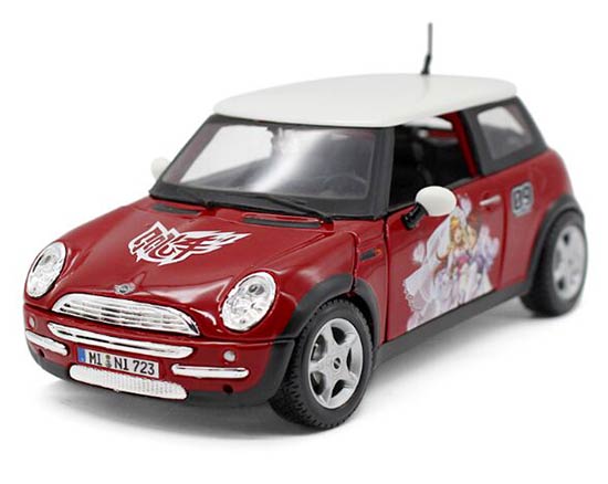 Red 1:24 Scale MaiSto QQ Speed Diecast Mini Cooper Model