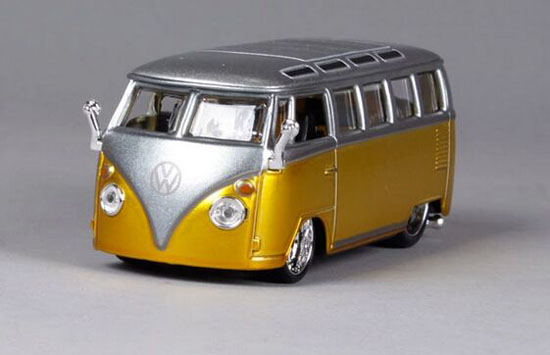 Silver-Golden 1:32 Scale Bburago Diecast VW Bus Model