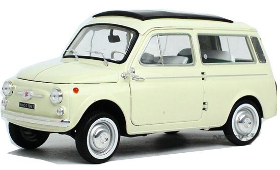 White 1:18 Scale Norev Diecast 1960 Fiat 500 Model