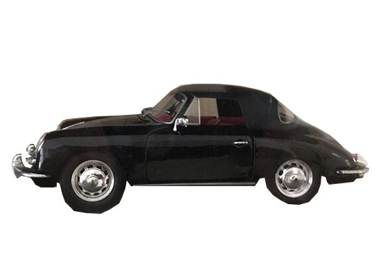 Black 1:24 IXO 1962 Diecast Porsche 356 Cabriolet Model