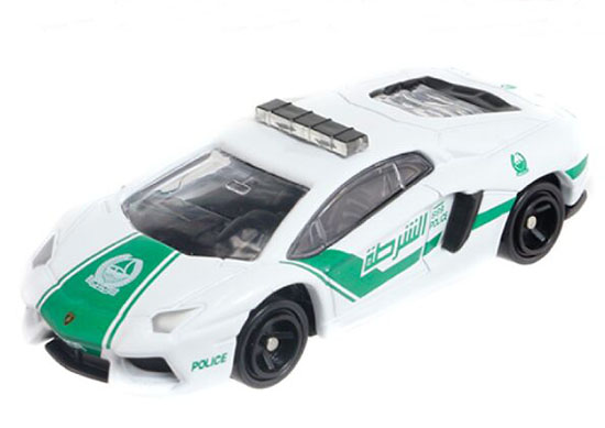White-Green 1:68 Lamborghini Aventador LP700-4 Dubai Police Toy
