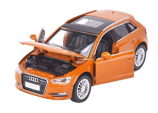 White / Red / Orange Kids 1:32 Diecast Audi A3 Sportback Toy