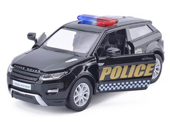 1:36 Police Black Kids Diecast Land Rover Range Rover Evoque Toy