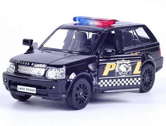 Kids 1:36 Scale Black Police Diecast Range Rover Toy