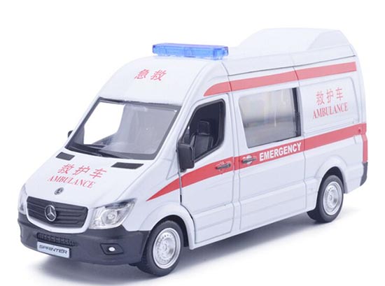 Kids 1:36 Red-White Ambulance Diecast Mercedes-Benz Sprinter Toy