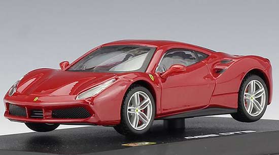 Red / White 1:43 Scale Bburago Diecast Ferrari 488 GTB Model
