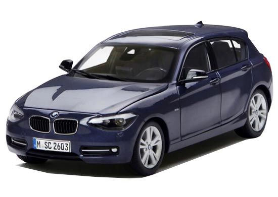 Paragon 1:18 Scale Deep Blue / Brown Diecast BMW 1 Series Model