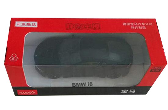 1:43 Scale Red / Black Rastar Diecast BMW I8 Model