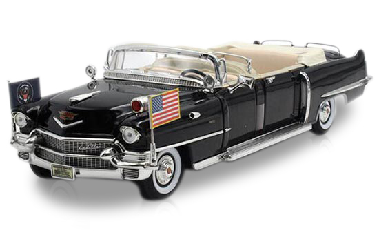 1:24 Black Diecast 1956 Cadillac Presidential Parade Car Model