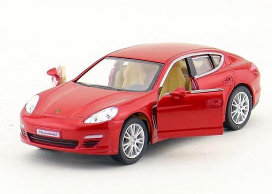 1:40 Silver / Blue / Red Diecast Porsche Panamera S Toy
