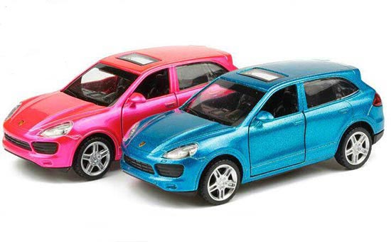 Kids 1:43 Scale Pink / Blue Diecast Porsche Cayenne S Toy