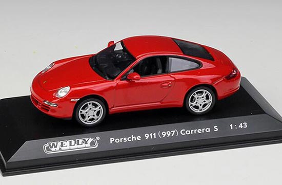 Red Welly 1:43 Scale Diecast Porsche 911 Carrera S Model