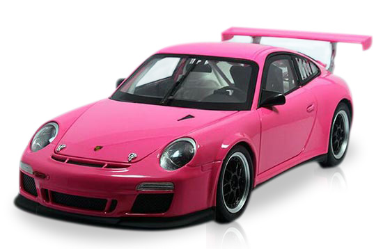 Welly Pink / Light Green 1:18 Diecast Porsche 911 GT3 CUP Model