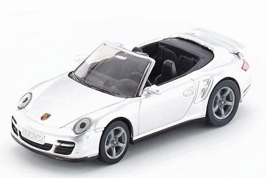 SIKU 1337 Kids Silver Diecast Porsche 911 Turbo Cabrio Toy