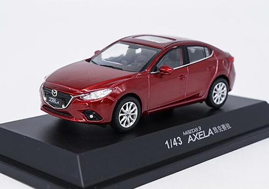 Red 1:43 Scale Diecast Mazda Axela Model