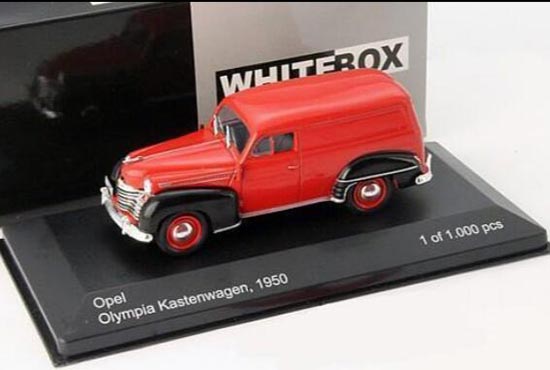 Red WhiteBox 1:43 Scale Diecast Opel Olympia Car Model