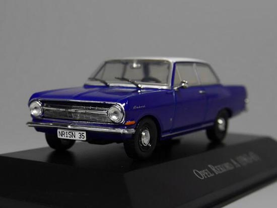 1:43 IXO Blue Diecast Opel Rekord A 1963-65 Car Model