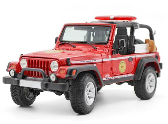 Yellow / Red Maisto 1:18 Diecast Jeep Wrangler Rubicon Model