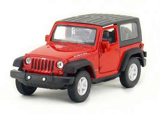 Red 1:36 Scale Kids Welly Diecast Jeep Wrangler Rubicon Toy